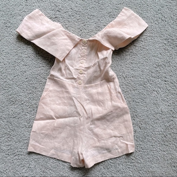 REFORMATION Frankie Jumpsuit Romper NWOT sz.0 in Rose White - Picture 7 of 9
